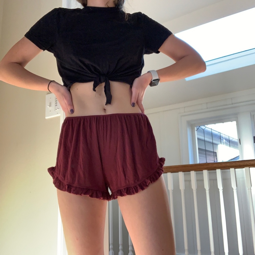 Flowy maroon shorts